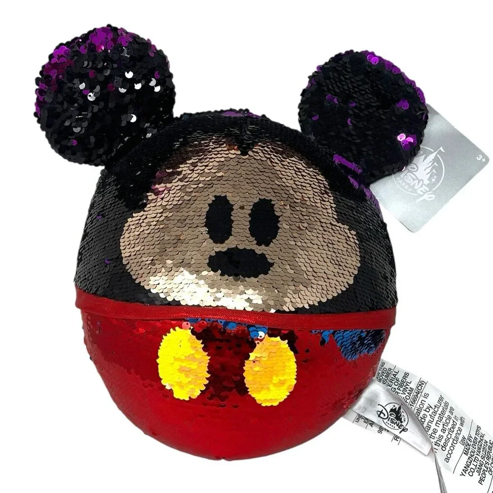 Disney Parks Plush Exclusive‎ Mickey Mouse Flip Sequin Ball 11” Colorful Novelty